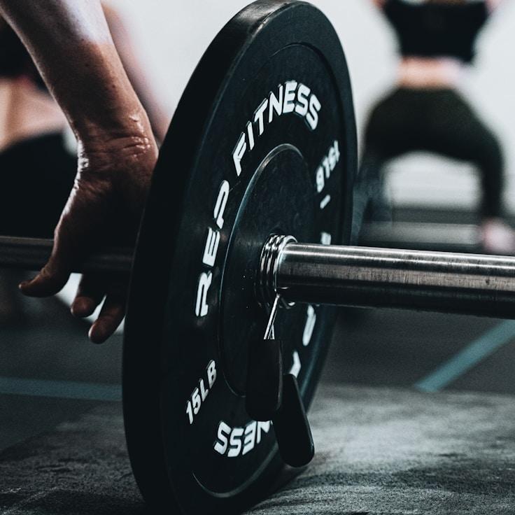 Professional gym interior with weight equipment